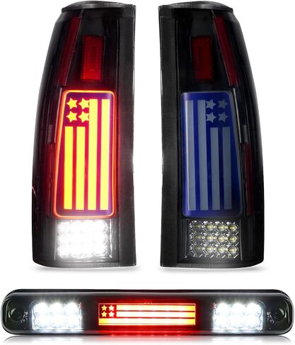 Tail Light + 3rd Third Brake Cargo Lamp for Chevy GMC C1500 K1500 1988-1999, C2500 C3500 K2500 K3500 1988-2000, Silverado 1994-1998, Blazer 1992-1994, High Mount Stop Light Rear LED Taillight Assembly in Saudi Arabia