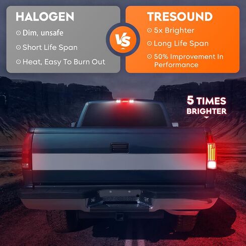Tail Light + 3rd Third Brake Cargo Lamp for Chevy GMC C1500 K1500 1988-1999, C2500 C3500 K2500 K3500 1988-2000, Silverado 1994-1998, Blazer 1992-1994, High Mount Stop Light Rear LED Taillight Assembly in Saudi Arabia