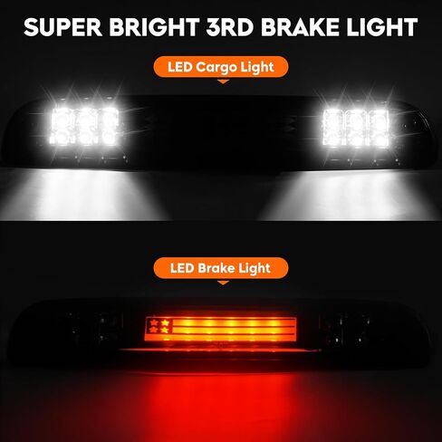 Tail Light + 3rd Third Brake Cargo Lamp for Chevy GMC C1500 K1500 1988-1999, C2500 C3500 K2500 K3500 1988-2000, Silverado 1994-1998, Blazer 1992-1994, High Mount Stop Light Rear LED Taillight Assembly in Saudi Arabia