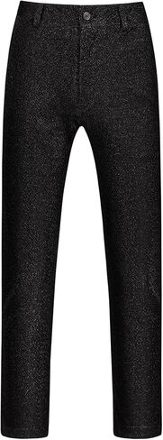 Lars Amadeus Metallic Pants for Men's Straight Leg Party Nightclub Glitter Dress Trouser in Saudi Arabia