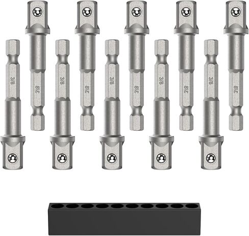 Katerk Socket Adapter Set Cool Stuff Gadgets, 10 Pack Impact Driver Socket Adapter for Automotive DIY, Stocking Stuffers for Men 1/4 to 3/8 Socket Adapter, Electric Tools For Men in Saudi Arabia
