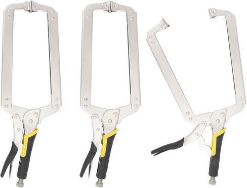 4 Pack 14 Inch C Clamp Locking Pliers,Locking C Clamp, Adjustable Nickel Plated C Pliers For Wood Working, Welding, Electrician Maintenance and more, by GENHAKON in Kuwait