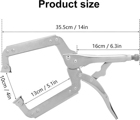 4 Pack 14 Inch C Clamp Locking Pliers,Locking C Clamp, Adjustable Nickel Plated C Pliers For Wood Working, Welding, Electrician Maintenance and more, by GENHAKON in Kuwait