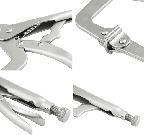 4 Pack 14 Inch C Clamp Locking Pliers,Locking C Clamp, Adjustable Nickel Plated C Pliers For Wood Working, Welding, Electrician Maintenance and more, by GENHAKON in Kuwait