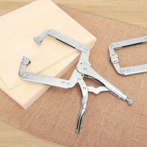 4 Pack 14 Inch C Clamp Locking Pliers,Locking C Clamp, Adjustable Nickel Plated C Pliers For Wood Working, Welding, Electrician Maintenance and more, by GENHAKON in Kuwait