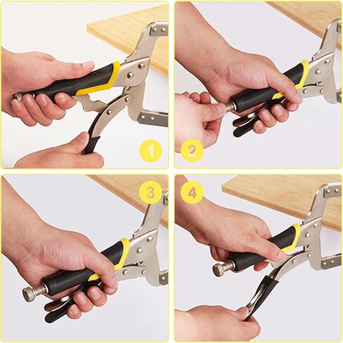 4 Pack 14 Inch C Clamp Locking Pliers,Locking C Clamp, Adjustable Nickel Plated C Pliers For Wood Working, Welding, Electrician Maintenance and more, by GENHAKON in Kuwait