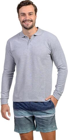 INGEAR Men's Polo Shirts 2-Pack, Dressy Casual Long Sleeve Collared Shirts for Men, Sizes S-2XL – Classic Everyday Wear in Kuwait