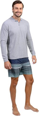 INGEAR Men's Polo Shirts 2-Pack, Dressy Casual Long Sleeve Collared Shirts for Men, Sizes S-2XL – Classic Everyday Wear in Kuwait