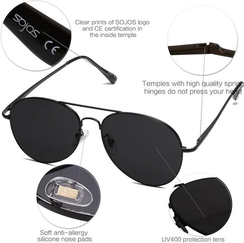 SOJOS Trendy Aviator Sunglasses for Women and Men in Kuwait