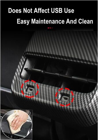 StarYtbl Rear Air Condition Vent Cover for Tesla Model 3 Model Y 2017-2024 Rear Center Console Air Condition Vent Cover Trim, AC Vent Cover Car Decoration Accessories (Matte Carbon Fiber Pattern) in Kuwait