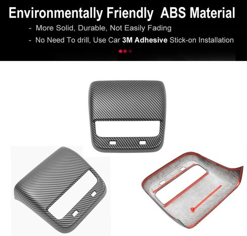StarYtbl Rear Air Condition Vent Cover for Tesla Model 3 Model Y 2017-2024 Rear Center Console Air Condition Vent Cover Trim, AC Vent Cover Car Decoration Accessories (Matte Carbon Fiber Pattern) in Kuwait