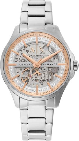 A|X Armani Exchange Women's Automatic Watch with Stainless Steel Strap, Silver, 18 (Model: AX5261) in Saudi Arabia