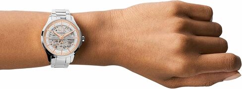 A|X Armani Exchange Women's Automatic Watch with Stainless Steel Strap, Silver, 18 (Model: AX5261) in Saudi Arabia