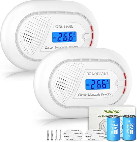 Carbon Monoxide Detectors with 10-Year Battery, Digital LCD Display, LED Flashing Signal Lights Portable CO Monitor Alarm for Travel, RV, Home, and Depot (1 Pack) in Saudi Arabia