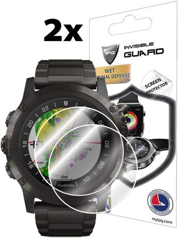 IPG for Garmin D2 Mach 1 Pro Smart Watch Hydrogel Screen Protector (2 Units) Invisible HD Clear Film Anti Scratch Guard-Smooth/Self-Healing/Bubble for 1 Pro in Kuwait