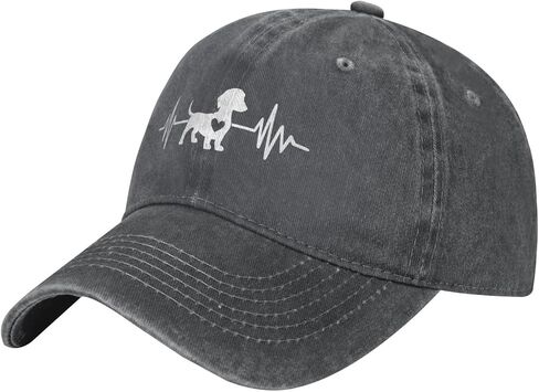 Women's Dachshund Dog Heart Hat, Adjustable Vintage Washed Baseball Cap for Dad and Mom in Kuwait