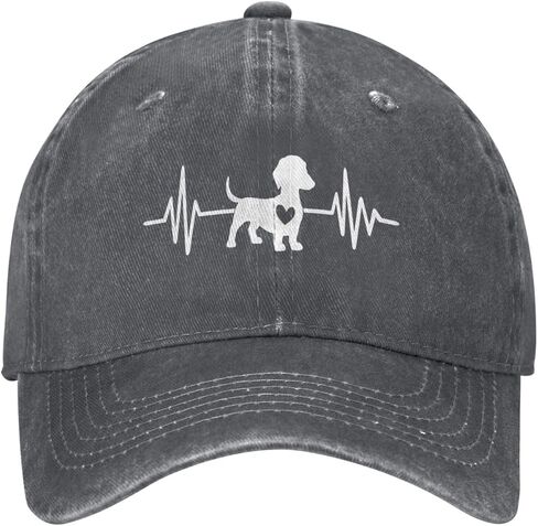 Women's Dachshund Dog Heart Hat, Adjustable Vintage Washed Baseball Cap for Dad and Mom in Kuwait