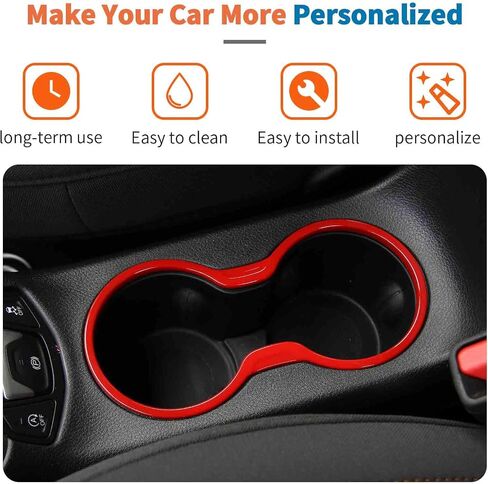 JeCar Center Console Cup Holder Trim for Jeep Compass 2017-2020 Red Interior Accessories in Saudi Arabia