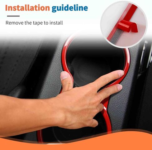 JeCar Center Console Cup Holder Trim for Jeep Compass 2017-2020 Red Interior Accessories in Saudi Arabia