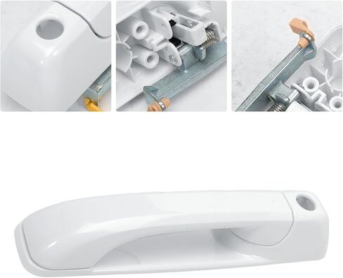 مجموعة مقابض الباب الخارجية 4 قطع تناسب 2009-2020 Ram 1500 2500 3500 4500 5500، مقبض الباب الأمامي الخلفي الأيسر الأيمن الأبيض الساطع 1GH21GW7AF 1GH18GW7AD in Kuwait