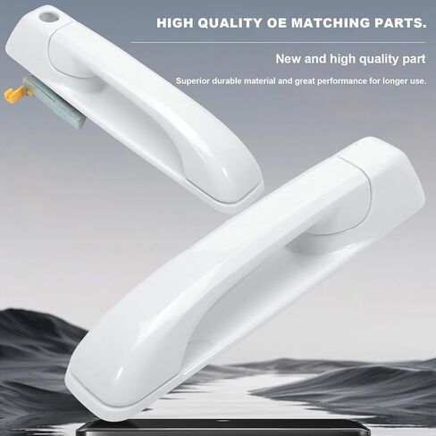 مجموعة مقابض الباب الخارجية 4 قطع تناسب 2009-2020 Ram 1500 2500 3500 4500 5500، مقبض الباب الأمامي الخلفي الأيسر الأيمن الأبيض الساطع 1GH21GW7AF 1GH18GW7AD in Kuwait