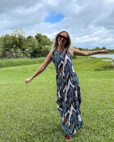 Prinbara Women's Maxi Dress Summer Casual Long Subdress Sleeveless Split Loose Trendy Beach Dresses in Saudi Arabia