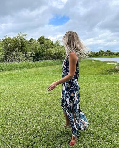 Prinbara Women's Maxi Dress Summer Casual Long Subdress Sleeveless Split Loose Trendy Beach Dresses in Saudi Arabia