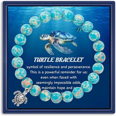 Ocean Animals Bracelets 8mm Natural Stone Jewelry Cute Bracelet Gifts for Women Sea Animals Bracelet Ocean Lover Jewelry Gifts in Saudi Arabia