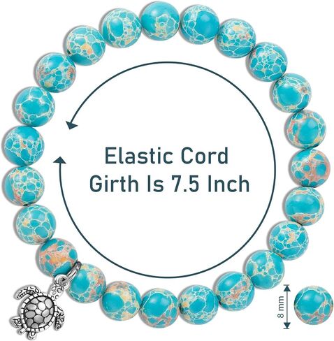 Ocean Animals Bracelets 8mm Natural Stone Jewelry Cute Bracelet Gifts for Women Sea Animals Bracelet Ocean Lover Jewelry Gifts in Saudi Arabia