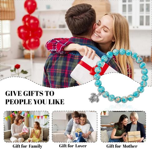 Ocean Animals Bracelets 8mm Natural Stone Jewelry Cute Bracelet Gifts for Women Sea Animals Bracelet Ocean Lover Jewelry Gifts in Saudi Arabia