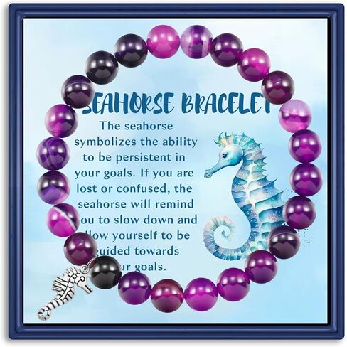 Ocean Animals Bracelets 8mm Natural Stone Jewelry Cute Bracelet Gifts for Women Sea Animals Bracelet Ocean Lover Jewelry Gifts in Saudi Arabia