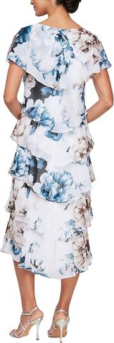 إس إل. فستان زفاف نسائي من Fashions برقبة واسعة متدرج متوسط ​​الطول مع كتف مطرز، (أحجام صغيرة ومنتظمة) in Kuwait