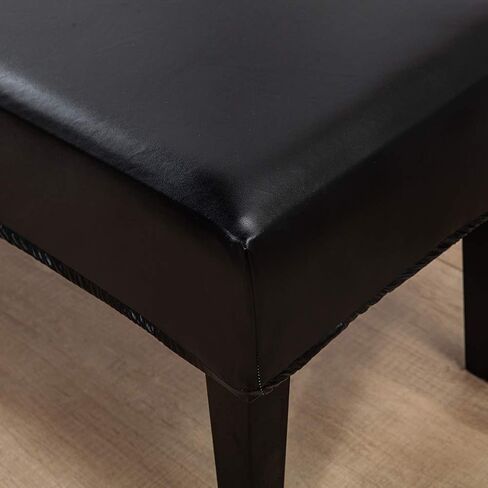 PU Waterproof Dining Bench Cover,Stretch Kitchen Waterproof Bench Slipcover,Oilproof Removable Bench Protector Cover,Rectangle Bench Covers for Dining Room,Living Room,Kitchen ﻿(COLOR:Black) in Saudi Arabia