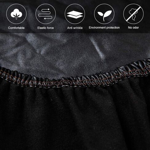 PU Waterproof Dining Bench Cover,Stretch Kitchen Waterproof Bench Slipcover,Oilproof Removable Bench Protector Cover,Rectangle Bench Covers for Dining Room,Living Room,Kitchen ﻿(COLOR:Black) in Saudi Arabia