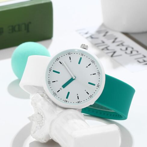 Women's Men's Casual Sports Watch Easy Read Dial Waterproof Analog Quartz Watches with Colorful Rubber Silicone Band for Women Men in Saudi Arabia