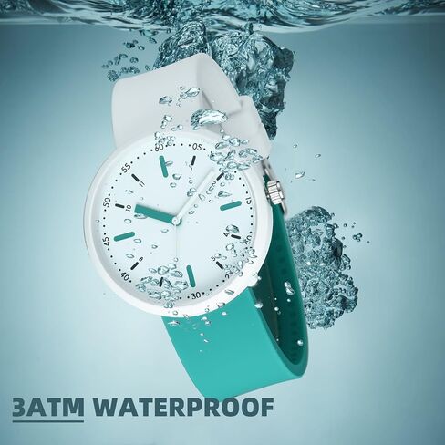 Women's Men's Casual Sports Watch Easy Read Dial Waterproof Analog Quartz Watches with Colorful Rubber Silicone Band for Women Men in Saudi Arabia