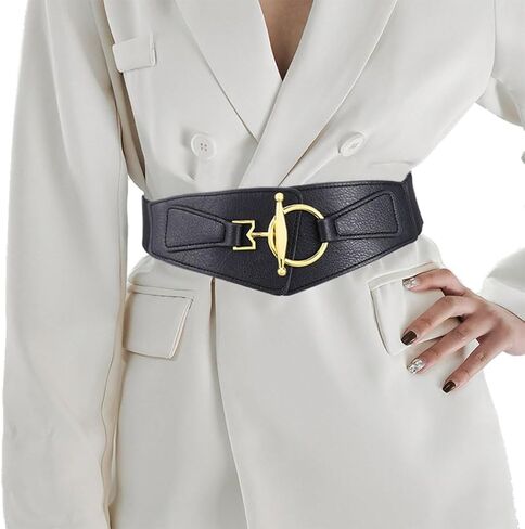 Yalice Women Wide Elastic Belt Stretch Waist Belt for Dresses Thick Leather Belts Cosplay Waistband in Saudi Arabia