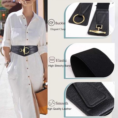 Yalice Women Wide Elastic Belt Stretch Waist Belt for Dresses Thick Leather Belts Cosplay Waistband in Saudi Arabia
