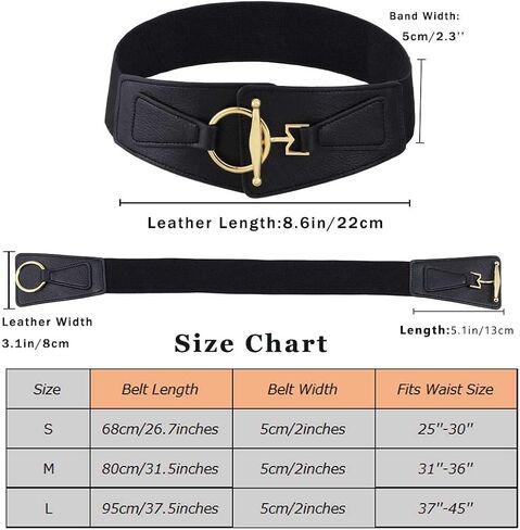 Yalice Women Wide Elastic Belt Stretch Waist Belt for Dresses Thick Leather Belts Cosplay Waistband in Saudi Arabia