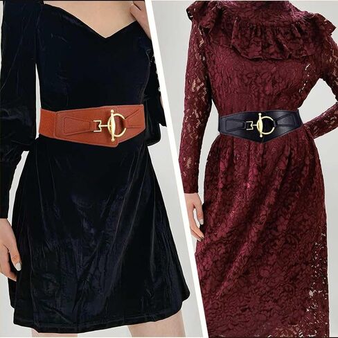 Yalice Women Wide Elastic Belt Stretch Waist Belt for Dresses Thick Leather Belts Cosplay Waistband in Saudi Arabia