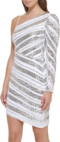 GUESS Women's Sequin One Shoulder Sheath in Saudi Arabia