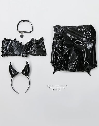 MEOWCOS Women's Bodycon Dress Halloween Party Dress Gothic Bat Element Design Strapless Mini Dress with Corset in Saudi Arabia