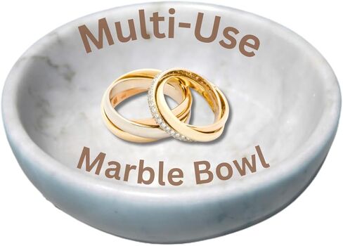 CraftsOfEgypt Jewelry Tray - Real Marble Jewelry Dish - Ring Holder - Decorative Key Bowl - Home Decor Wedding Gift in Kuwait