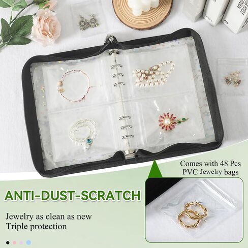 Travel Jewelry Organizer Book Clear Earring Storage Case Transparent Jewelry Organizer Storage Case (Light blue, Set Pack of 2 Jewelry books) in Saudi Arabia