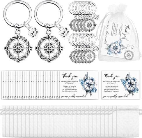 Employee Appreciation Gifts in Bulk Christmas Thank You Gifts for Coworkers Keychain with Thank You Card Organza Bag in Kuwait