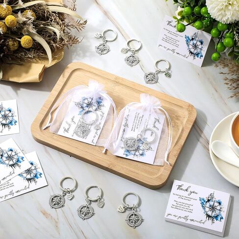 Employee Appreciation Gifts in Bulk Christmas Thank You Gifts for Coworkers Keychain with Thank You Card Organza Bag in Kuwait