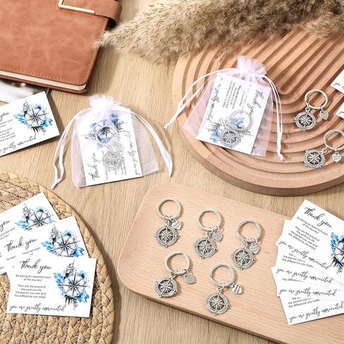 Employee Appreciation Gifts in Bulk Christmas Thank You Gifts for Coworkers Keychain with Thank You Card Organza Bag in Kuwait