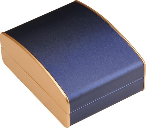 LED Black Necklace Pendant Jewelry Gift Box Luxury PU Leather Dome Top Designed with Gold Color Painted on the Sides Necklace Earrings Jewelry Gift Holder Box with Light for Women for Men in Kuwait
