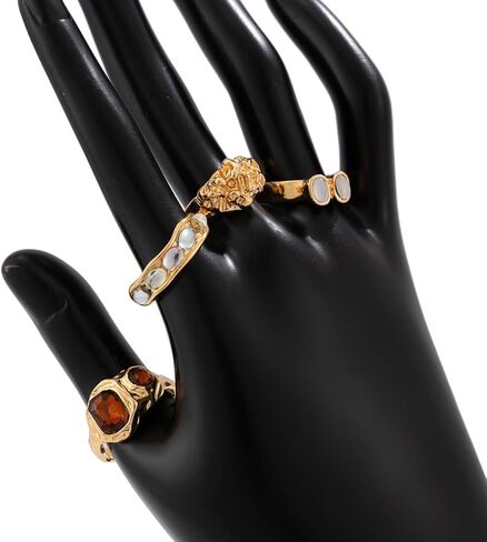 Chunky Gold Rings Set for Women Stacking Finger Rings Knuckle Rings Silver Statement Rings Set Punk Jewelry in Kuwait