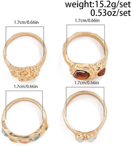 Chunky Gold Rings Set for Women Stacking Finger Rings Knuckle Rings Silver Statement Rings Set Punk Jewelry in Kuwait